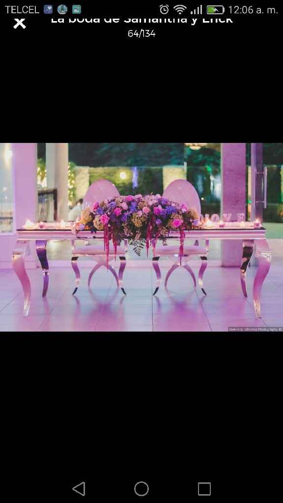  me pueden dar ideas de mesas de novios elegantes en salones Cerrados? - 1