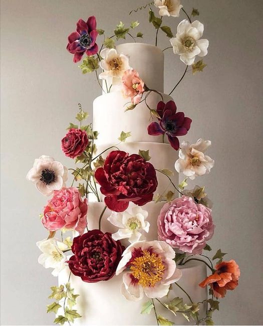 Pasteles de boda con flores 21