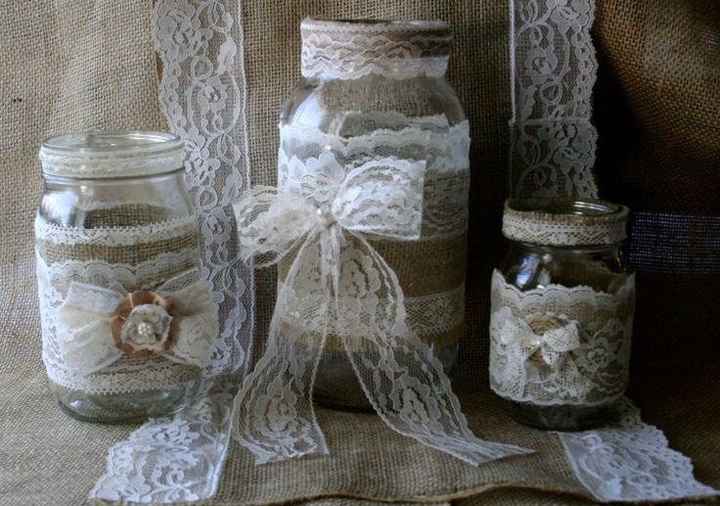 decoración FRASCOS HECHOS A MANO