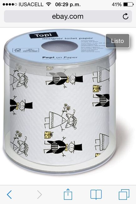 Papel de baño con temática boda
