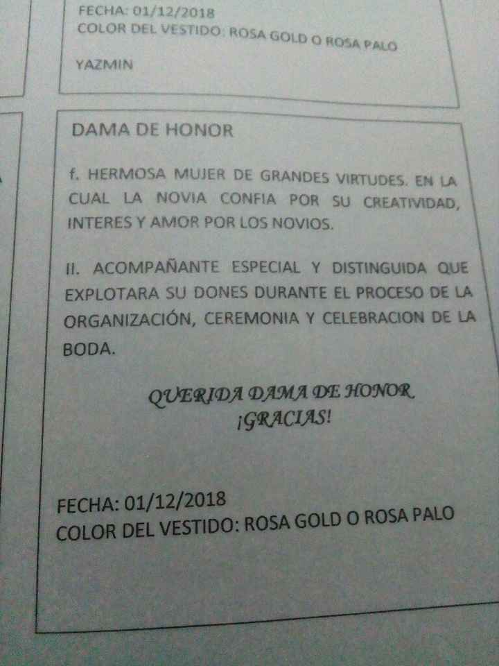 Mandamientos de la dama de honor - 2
