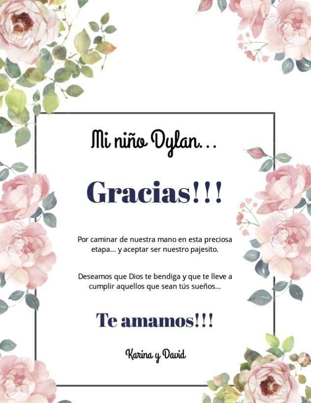 Tarjetas de agradecimiento para mis pajes y meninas - 1