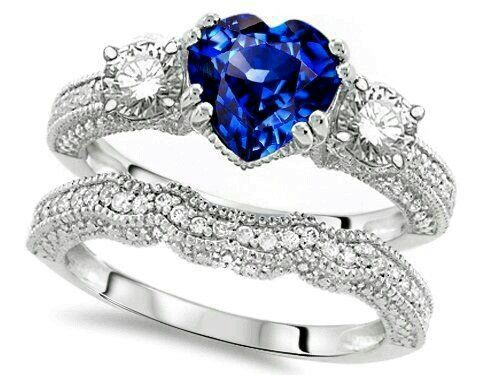 Anillos de compromiso azul - 10