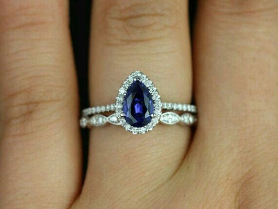 Anillos de compromiso azul - 12