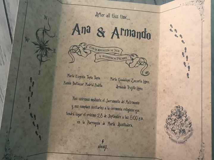 Invitación estilo Harry Potter - 1