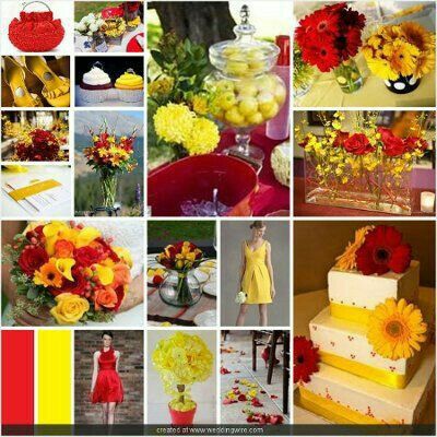 Combinación de colores rojo vino y amarillo claro - 2