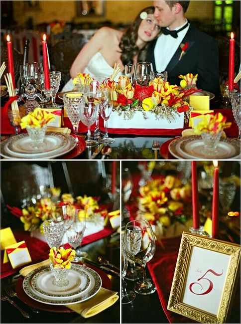 Combinación de colores rojo vino y amarillo claro - 5