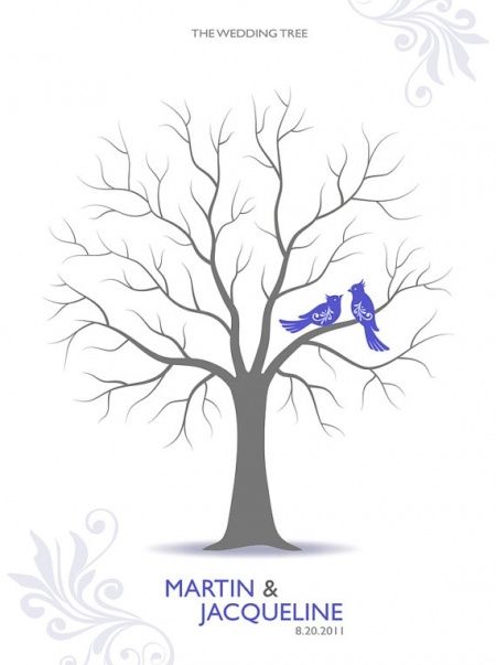 Arbol de huellas dactilares para boda