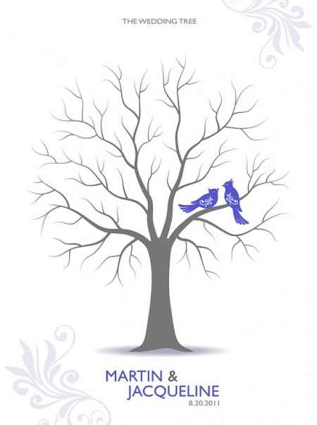 Arbol de huellas dactilares para boda