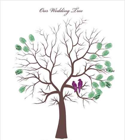 Arbol de huellas dactilares para boda