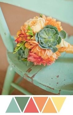 Paleta menta y coral