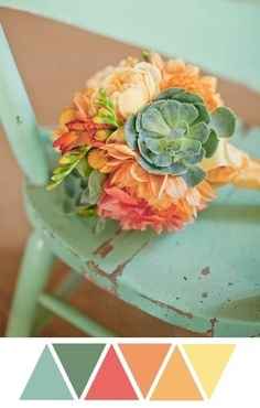 Paleta menta y coral