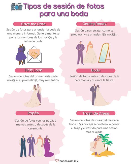 Tipos de sesiones fotográficas para tu boda 📸 2