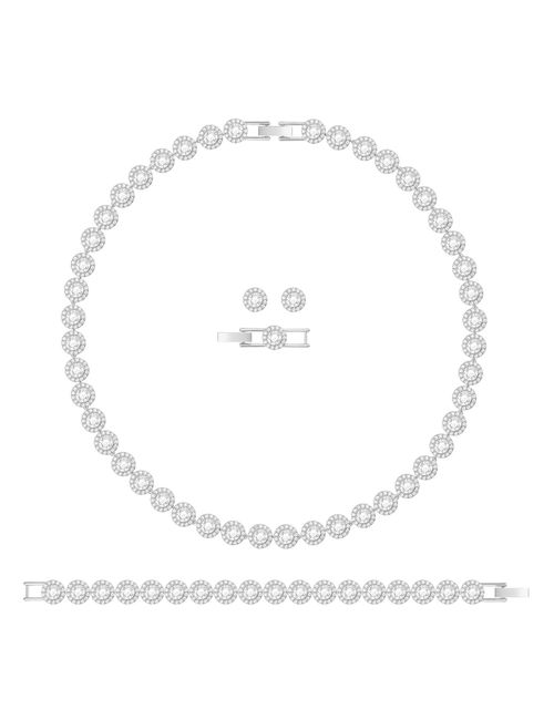 4 juegos de aretes y collar para novia Swarovski 2
