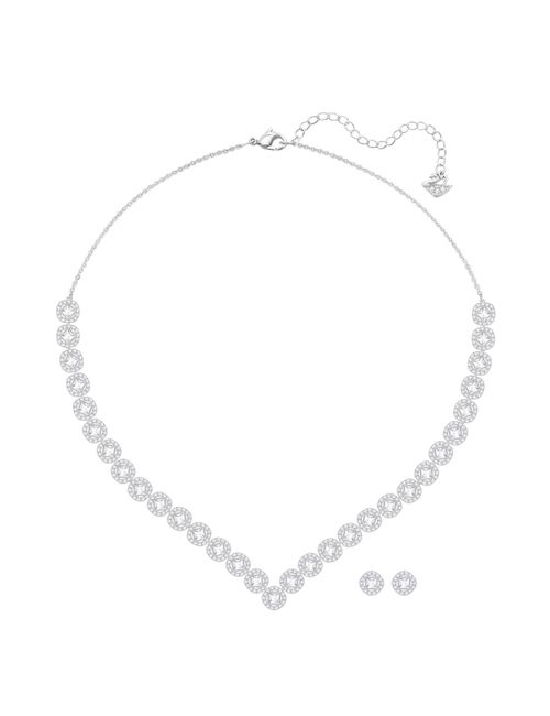 4 juegos de aretes y collar para novia Swarovski 3