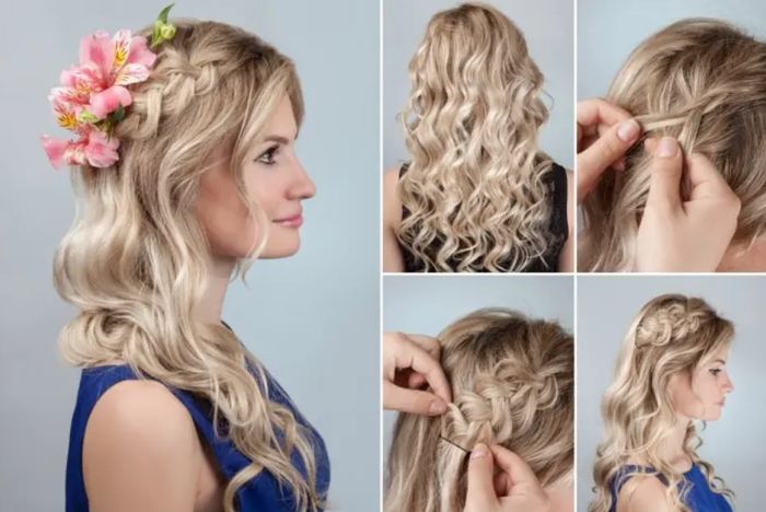 Trenzas con flores para tu peinado de novia🌺❤️ 5