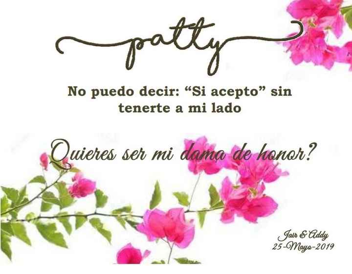Invitación a Damas de Honor. - 1