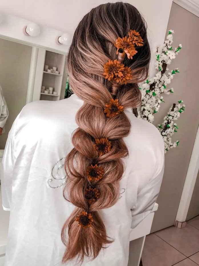 Trenzas con flores para tu peinado de novia🌺❤️ - 1
