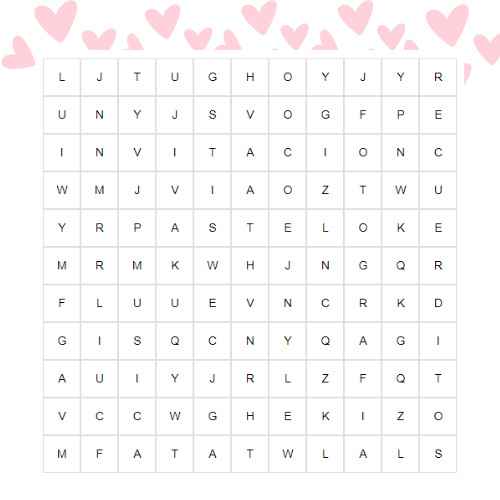 JUEGA Sopa de letras para la boda 🔢 - 1