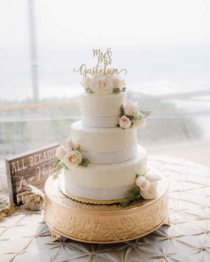 INSPIRACIÓN: Pasteles de boda blancos con dorado 🎂 - 8