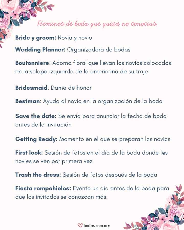 Términos de boda que quizá no conocías 🤵👰 - 1