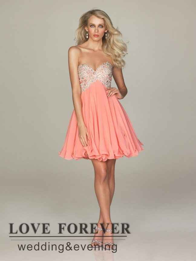vestido corto coral