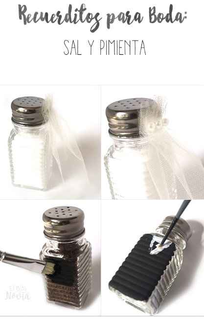 Salero y pimentero nupcial diy - 1