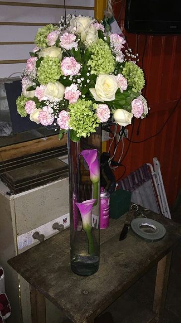 Centros de mesa altos con cilindros de vidrio - 2