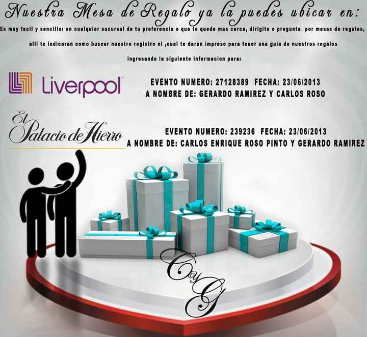 NUETSRA MESA DE REGALO ES EN: