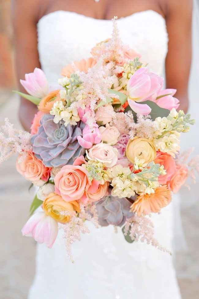 Un ramo hermoso lleno de colores pastel
