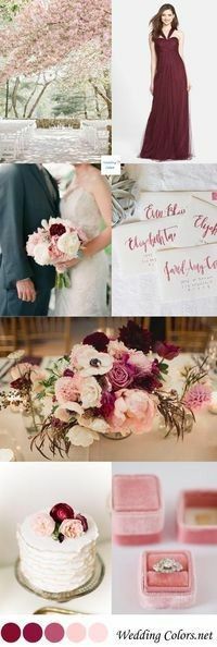 Combinaciones de colores en marsala y rosa chá - 1