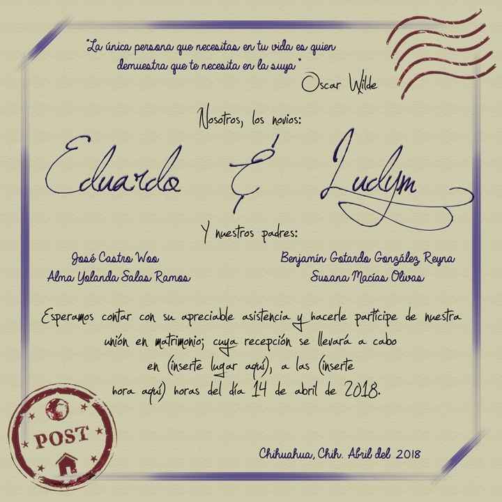 Y que a nosotros se nos ocurrió diseñar las invitaciones... - 2
