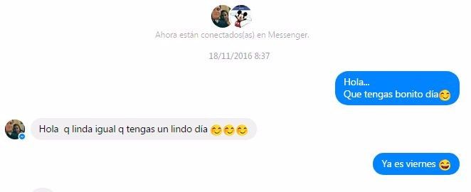 mensaje en face