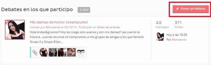 Abrir un debate desde tu perfil