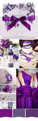 Distintos tonos de violeta o morado.