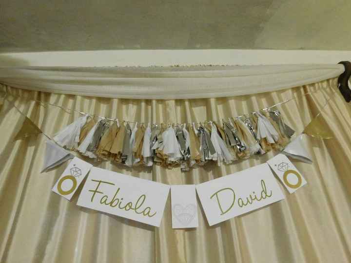 Nuestros nombres en un fondo improvisado.