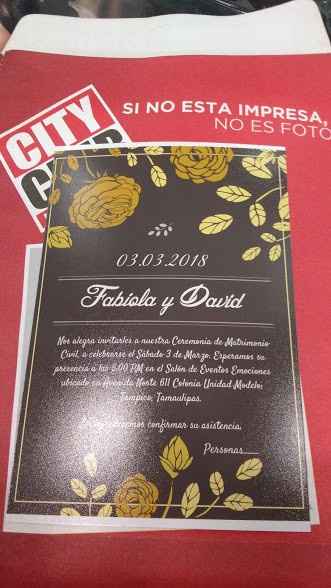 Invitaciones ya impresas