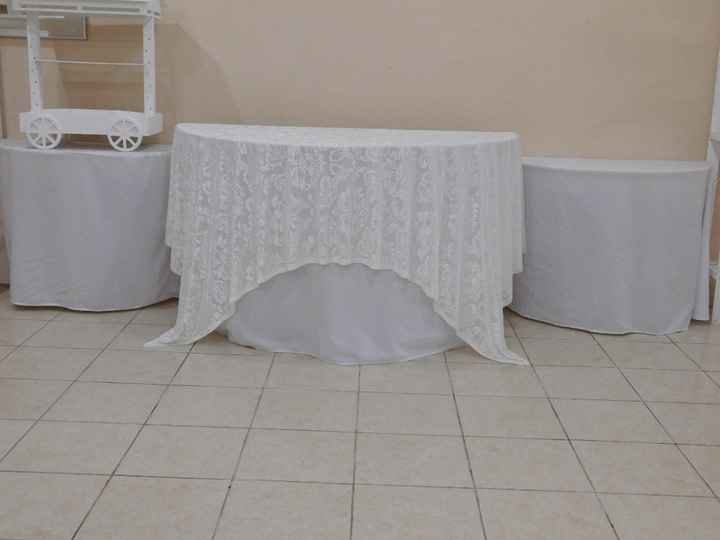 Tela transformada en mantel.