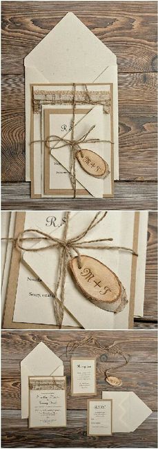 Invitaciones con textura de madera. - 3