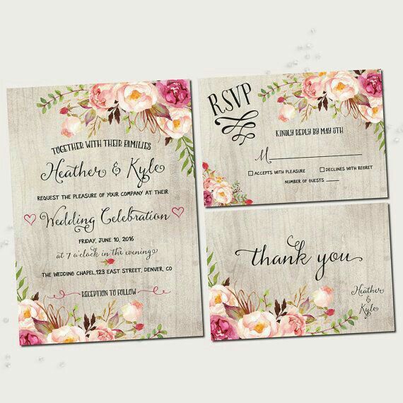 Invitaciones con textura de madera. - 5