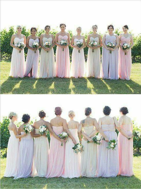 Damas de honor en colores pastel 7