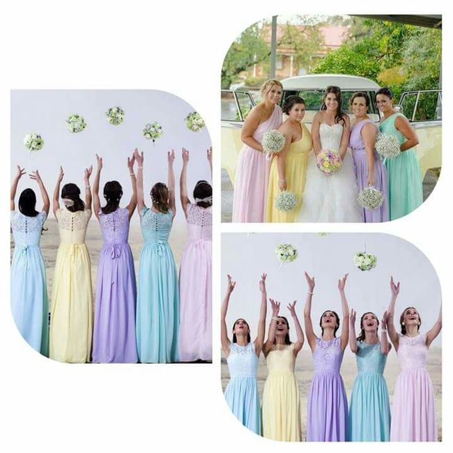 Damas de honor en colores pastel 28