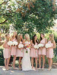 Vestidos de damas de honor en color rosa 3