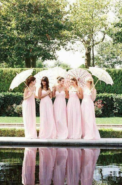 Vestidos de damas de honor en color rosa 5
