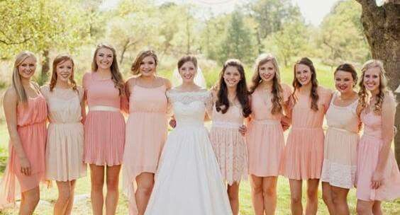 Vestidos de damas de honor en color rosa 10