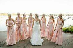 Vestidos de damas de honor en color rosa 13