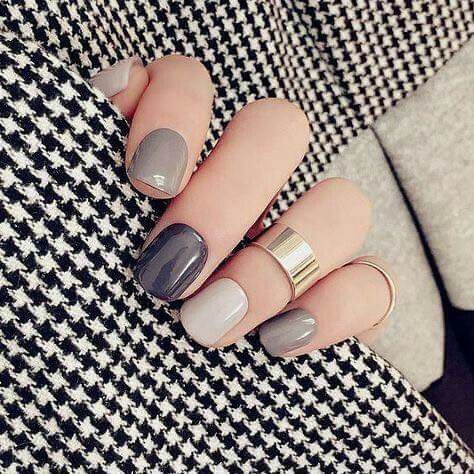 Uñas con tonos grises 2