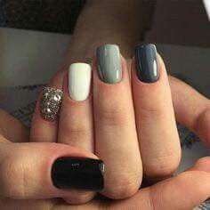 Uñas con tonos grises 3