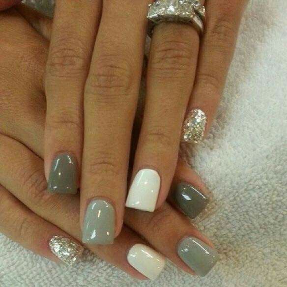 Uñas con tonos grises 8