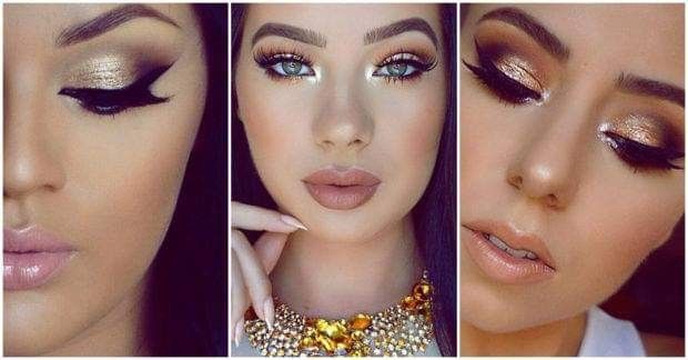 Maquillaje en tonos dorados 8